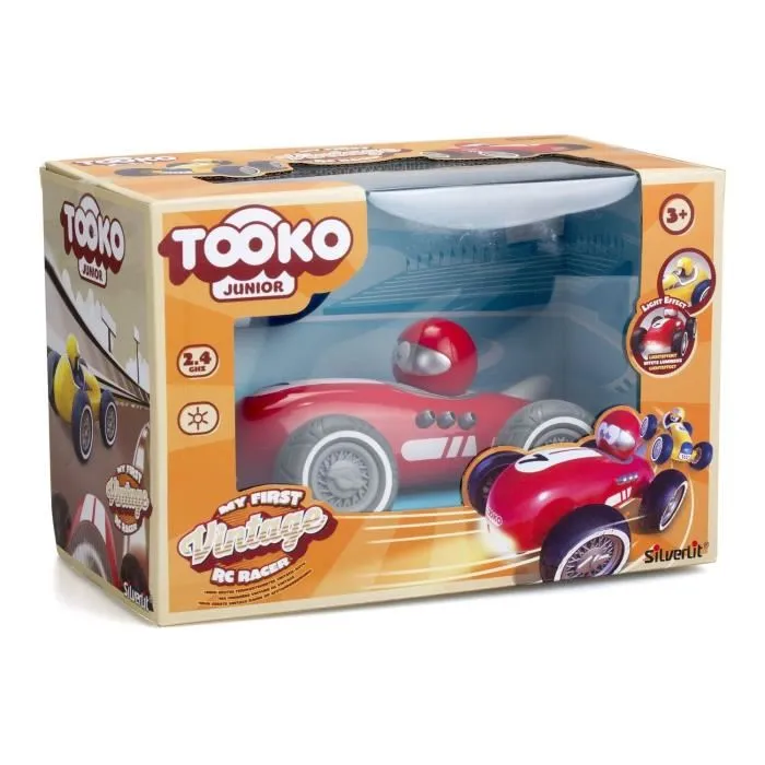 TOOKO Voiture télécommandée vintage 2,4 GHz pour enfants dès 3 ans - 13 cm - Couleur aléatoire rouge ou jaune