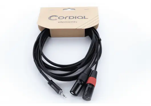 CORDIAL Câble Mini-Jack Stéréo / 2 XLR Mâle 1 m CORDIAL Câble Mini-Jack Stéréo / 2 XLR Mâle 1 m
