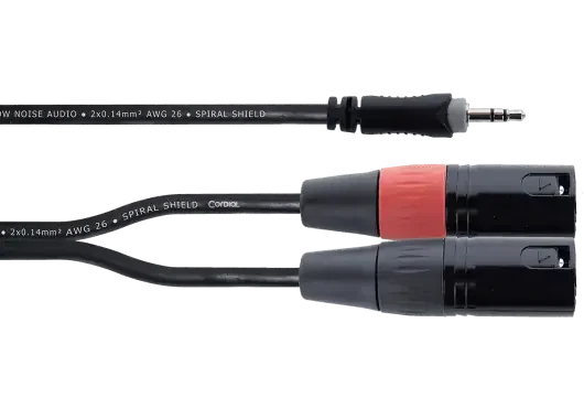 CORDIAL Câble Mini-Jack Stéréo / 2 XLR Mâle 1 m CORDIAL Câble Mini-Jack Stéréo / 2 XLR Mâle 1 m