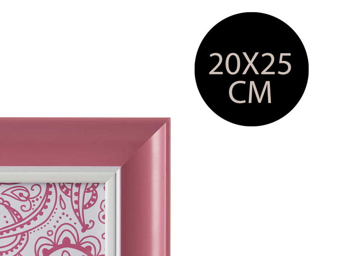 Giftdecor Porte-photos 20x25 cm Rose - Plastique et Verre (Set de 24)