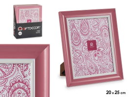 Giftdecor Porte-photos 20x25 cm Rose - Plastique et Verre (Set de 24)