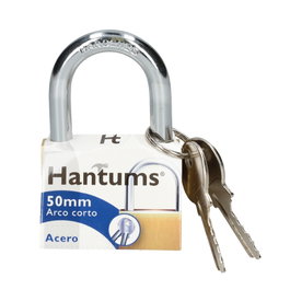 Hantums Candado en acier à anse courte 50mm (Boîte de 6)