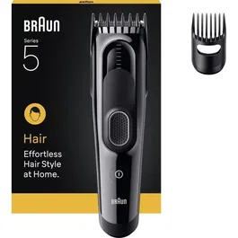 Braun HC5510 Tondeuse à Cheveux Sans Fil - 9 Réglages de Longueur, Autonomie 50 min, Noir