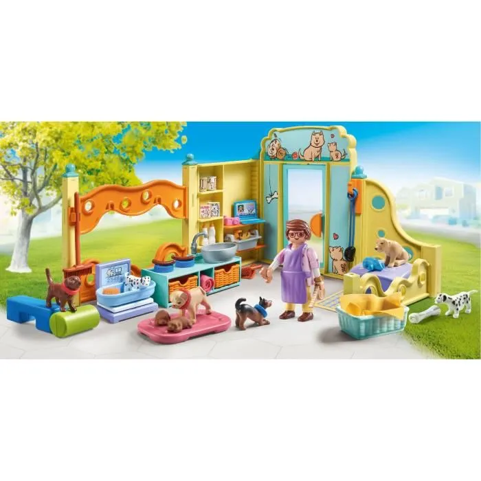 Playmobil 71743 Centre de soin canin My Life - 94 pièces avec 8 chiens et soigneur - Jouet éducatif dès 4 ans
