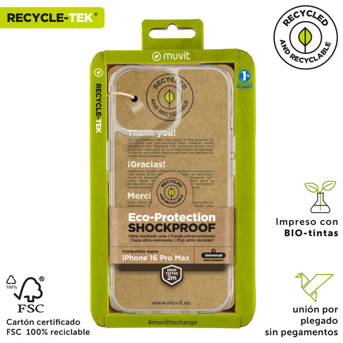 Muvit Shockproof 2 M Coque Apple iPhone Protection Anti-Chute 2m Matière Recyclée Muvit Shockproof 2 M Coque Apple iPhone Protection Anti-Chute 2m Matière Recyclée