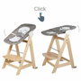 Roba Chaise Haute Évolutive Born Up 2 en 1 avec Transat Sternenzauber - Bois Naturel