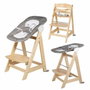 Roba Chaise Haute Évolutive Born Up 2 en 1 avec Transat Sternenzauber - Bois Naturel
