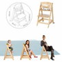 Roba Chaise Haute Évolutive Born Up 2 en 1 avec Transat Sternenzauber - Bois Naturel