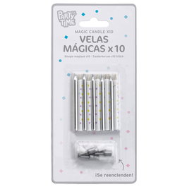 Party Time Lot de 10 Bougies Magiques d'Anniversaire