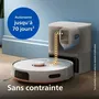 Philips HomeRun XU5100/20 - Robot aspirateur laveur avec station de vidage automatique - 10000 Pa, autonomie 200 min, batterie Li-ion 4800 mAh, application, Beige
