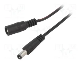 BQ CABLE Câble d'alimentation DC plat 2m, Prise et Socle 5,5/2,5mm
