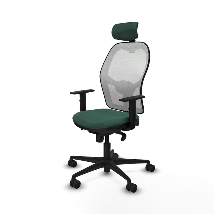 Piqueras y Crespo Chaise de Bureau Jorquera - Vert Bouteille et Blanc