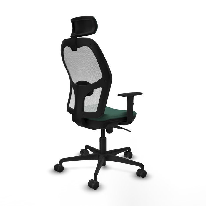Piqueras y Crespo Chaise de Bureau Jorquera - Vert Bouteille et Blanc