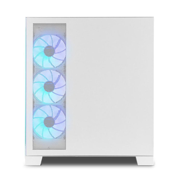 Nox Hummer Glock Boîtier PC Gaming Midi Tower Blanche, Panneau Cristal Trempé, 4 Ventilateurs ARGB 120mm, USB 3.0/Type-C