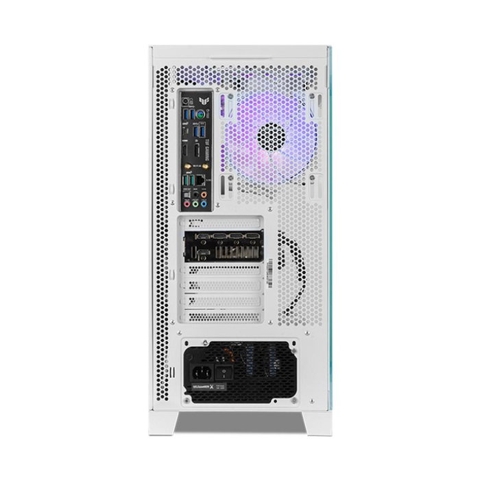 Nox Hummer Glock Boîtier PC Gaming Midi Tower Blanche, Panneau Cristal Trempé, 4 Ventilateurs ARGB 120mm, USB 3.0/Type-C