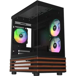 Thermaltake - CA-1Z4-00M1WN-WS - Boîtier PC View 170 WS ARGB - Format Micro-ATX - Mini tour - Panneau latéral et façade en verre trempé - Ventilateurs ARGB inclus - Noir