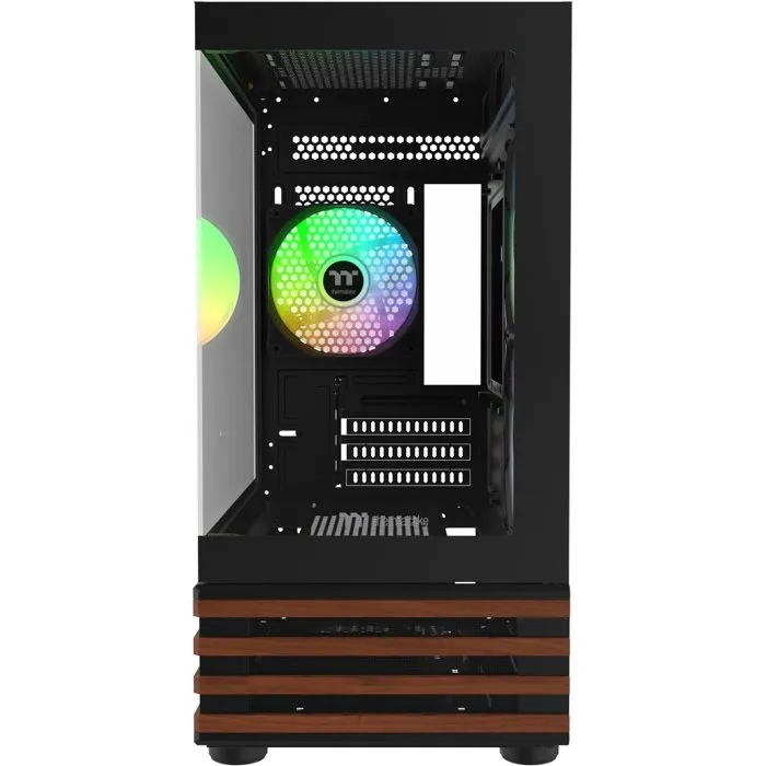 Thermaltake - CA-1Z4-00M1WN-WS - Boîtier PC View 170 WS ARGB - Format Micro-ATX - Mini tour - Panneau latéral et façade en verre trempé - Ventilateurs ARGB inclus - Noir