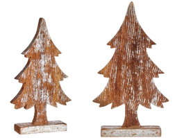 Krist+ Arbre bois argent 38 cm (Set de 6)