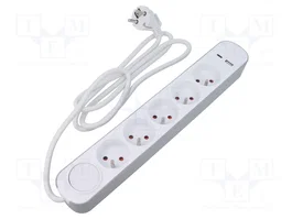 PLASTROL Rallonge réseau 1,5m 7 prises blanc
