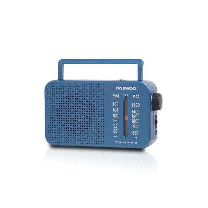 DAEWOO Radio bleue avec haut-parleur, entrée jack et poignée
