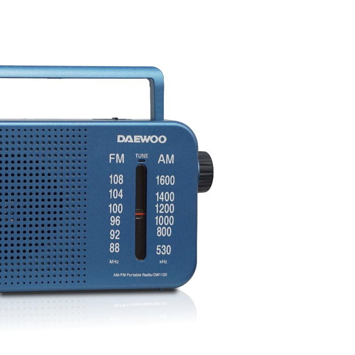 DAEWOO Radio bleue avec haut-parleur, entrée jack et poignée