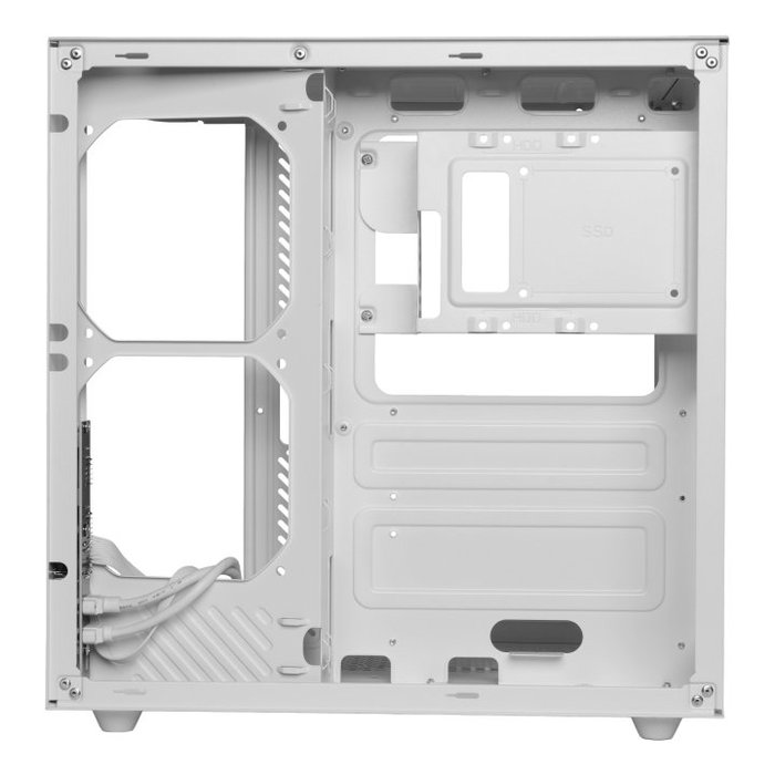Mars Gaming Boîtier ATX Semi-Tour MC-CURV Blanche - MCCURVW - 4 Ventilateurs FRGB - Panneau Courbe en Verre Trempé - Refroidissement Haute Performance