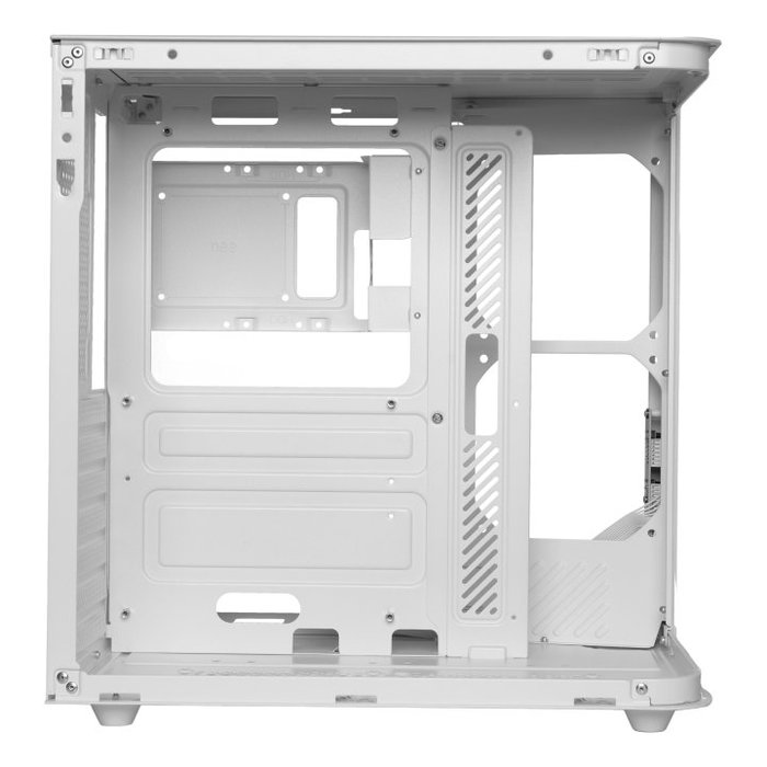 Mars Gaming Boîtier ATX Semi-Tour MC-CURV Blanche - MCCURVW - 4 Ventilateurs FRGB - Panneau Courbe en Verre Trempé - Refroidissement Haute Performance