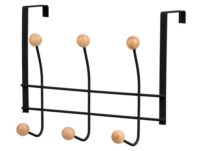 BERILO Percha 6 Colgadores Negra Noir-Bois