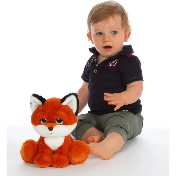 Gipsy Toys Puppy Eyes Pets Nature - Peluche renard assis, 22 cm, yeux brillants expressifs, ultra douce