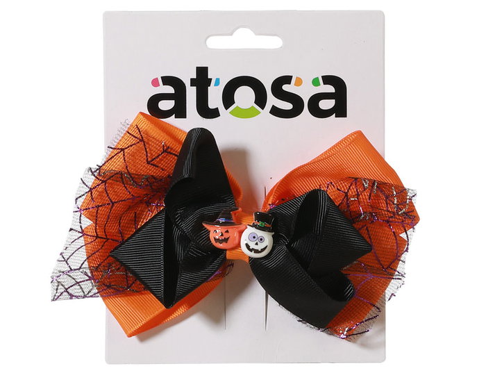 Pince à cheveux fantôme blanc Halloween orange