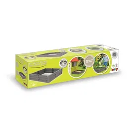 Smoby Bac Square Garden 2 en 1 - Bac à sable et carré potager 76 x 76 cm, avec bâche de fond, en plastique recyclé