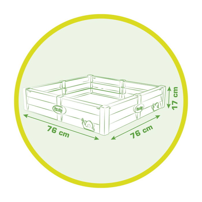 Smoby Bac Square Garden 2 en 1 - Bac à sable et carré potager 76x76cm Smoby Bac Square Garden 2 en 1 - Bac à sable et carré potager 76x76cm