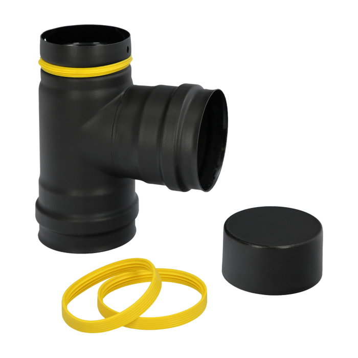 WOLFPACK LINEA PROFESIONAL Coude vitrifié pour poêle à granulés Ø80 mm 90° WOLFPACK LINEA PROFESIONAL Coude vitrifié pour poêle à granulés Ø80 mm 90°