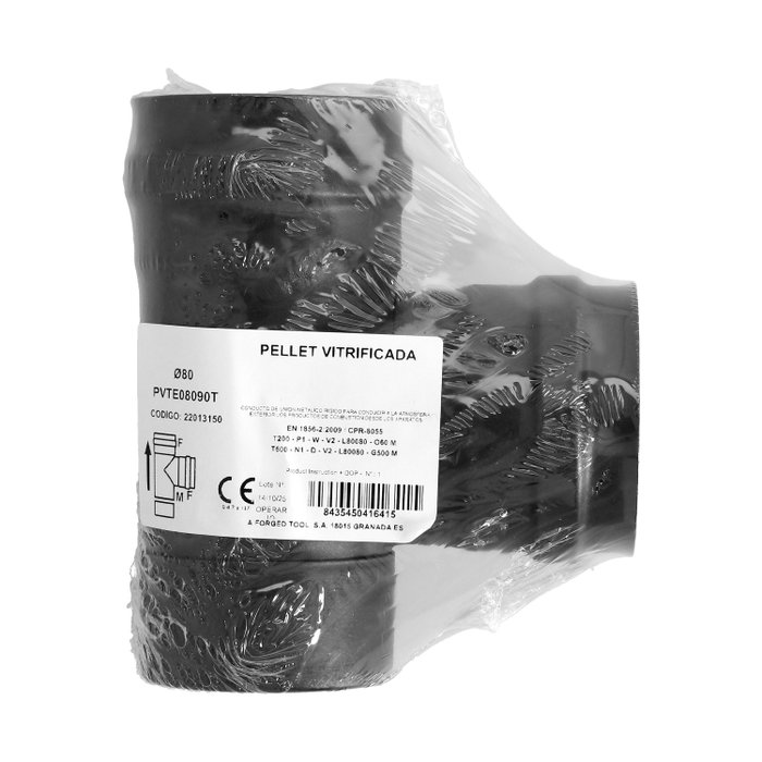 WOLFPACK LINEA PROFESIONAL Coude vitrifié pour poêle à granulés Ø80 mm 90° WOLFPACK LINEA PROFESIONAL Coude vitrifié pour poêle à granulés Ø80 mm 90°