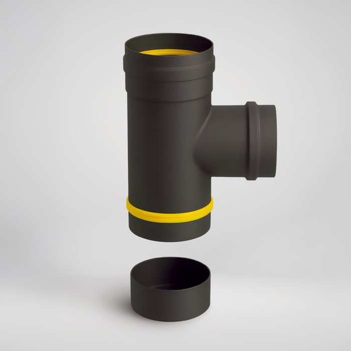 WOLFPACK LINEA PROFESIONAL Coude vitrifié pour poêle à granulés Ø80 mm 90° WOLFPACK LINEA PROFESIONAL Coude vitrifié pour poêle à granulés Ø80 mm 90°
