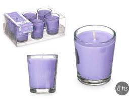 Acorde Lot de 6 Bougies en Verre Parfum Lavande 16x6x11 cm (Set de 12)