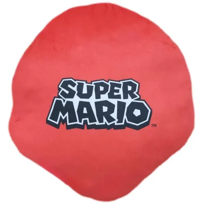 Mario Bros Coussin Décoratif 3D Visage Mario en Microfibre 40 cm - Idéal pour Salon ou Chambre