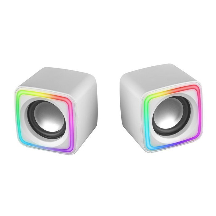 Mars Gaming MSCUBEW Enceinte Gaming 8W RGB DSP Blanc
