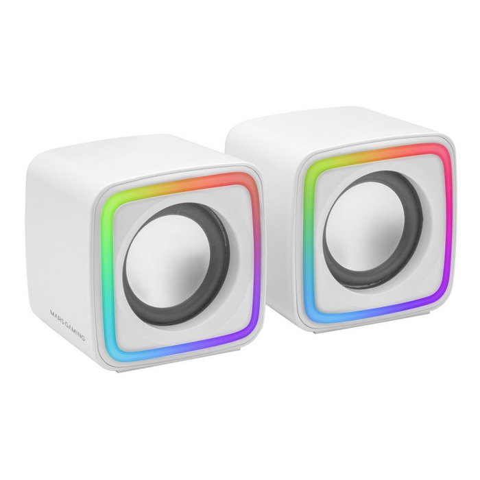 Mars Gaming MSCUBEW Enceinte Gaming 8W RGB DSP Blanc