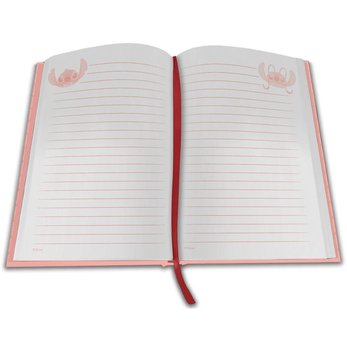 KIDS LICENSING Carnet avec réveil LED Stitch Disney - Agenda ou cahier décoré, dimensions 28 x 25 x 2 cm