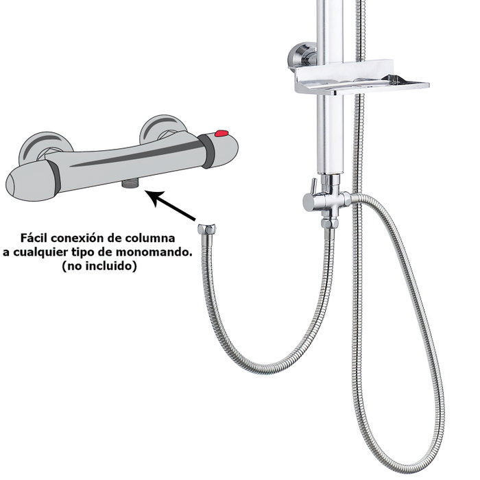 ORYX Columna Ducha Universal Completa Cuadrada ORYX Columna Ducha Universal Completa Cuadrada