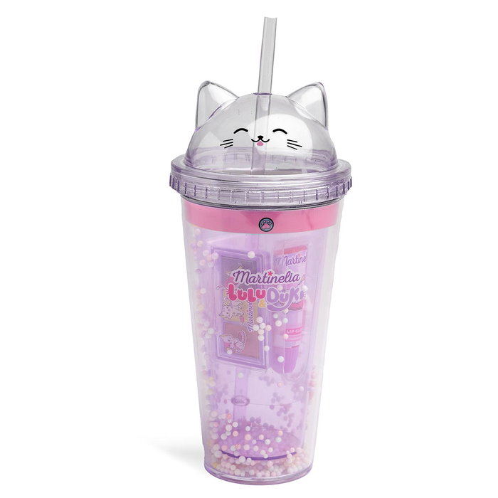 Martinelia Lulu & Duky 85480 Coffret Maquillage Chat avec Tattoos, Vernis, Lip Gloss et Palette 3 Tons