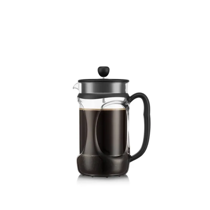 Bodum Young Press Cafetière à Piston 1 Litre (8 Tasses) en Verre avec Coque Protectrice Noire Bodum Young Press Cafetière à Piston 1 Litre (8 Tasses) en Verre avec Coque Protectrice Noire