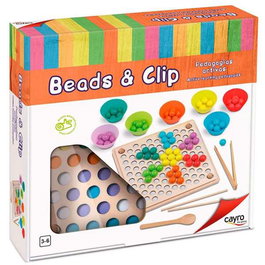 Cayro - Jeu de perles et de pinces en bois et carton - Jouet éducatif - À partir de 3 ans