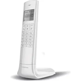 Logicom Luxia 150 Solo - Téléphone sans fil DECT sans répondeur, écran rétroéclairé, portée 300 m, blanc gris