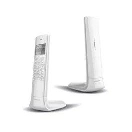 Logicom Luxia 150 Solo - Téléphone sans fil DECT sans répondeur, écran rétroéclairé, portée 300 m, blanc gris