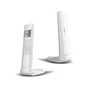 Logicom Luxia 150 Solo - Téléphone sans fil DECT sans répondeur, écran rétroéclairé, portée 300 m, blanc gris