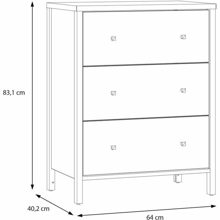 IPSARION Meuble sous lavabo Blanc avec 3 tiroirs