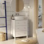 IPSARION Meuble sous lavabo Blanc avec 3 tiroirs