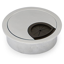HERRAJES ALK Passe-câbles rond métallique chromé Ø80 mm